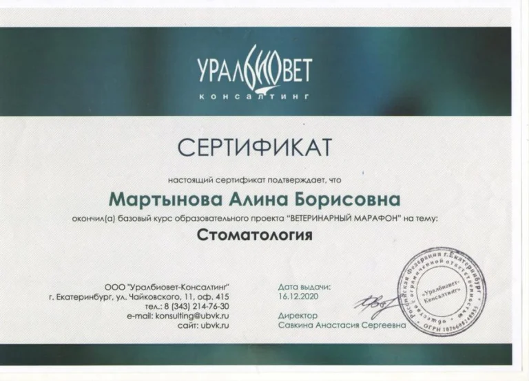 Документ: Мартынова А. Б.